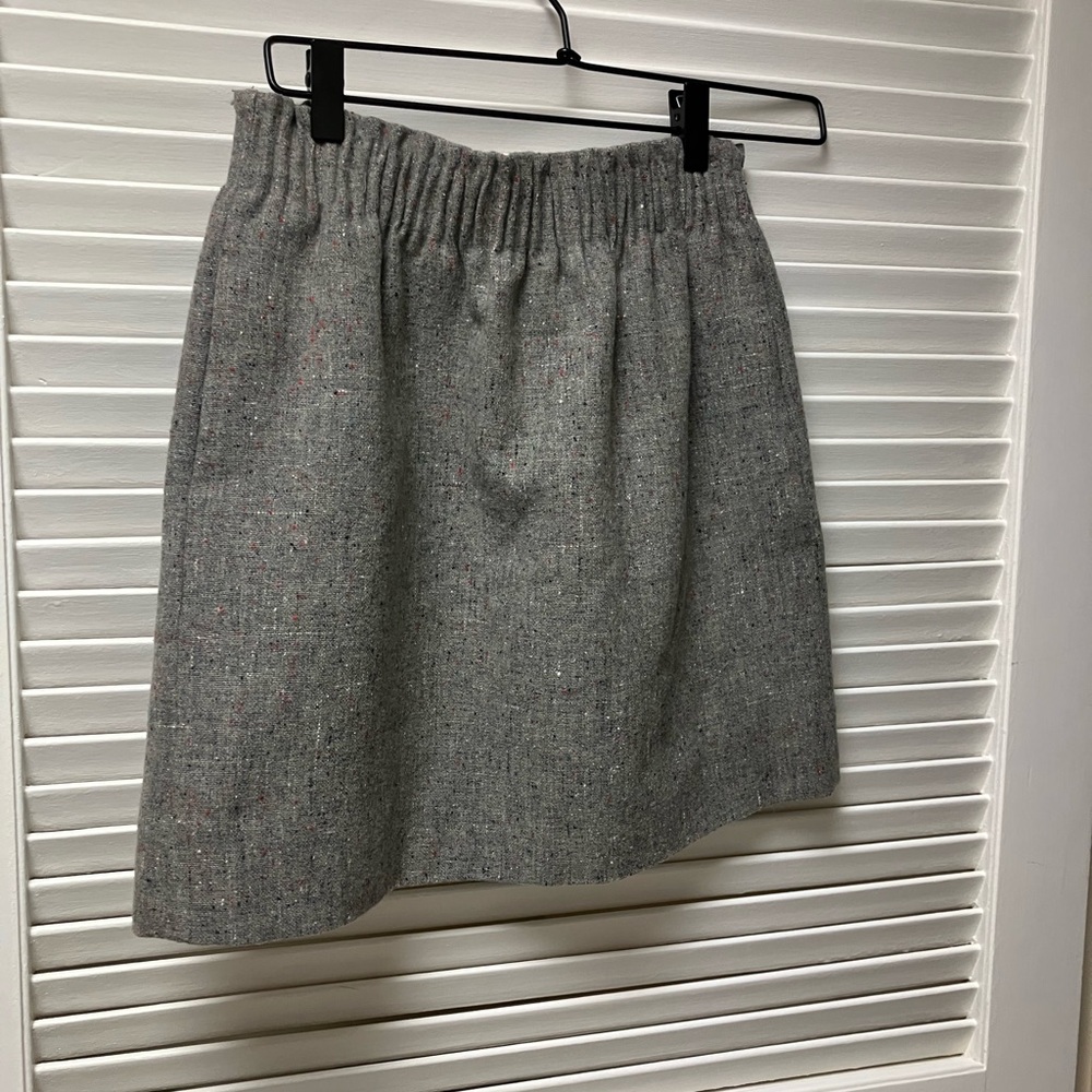 J. Crew Gray Textured Mini Skirt
